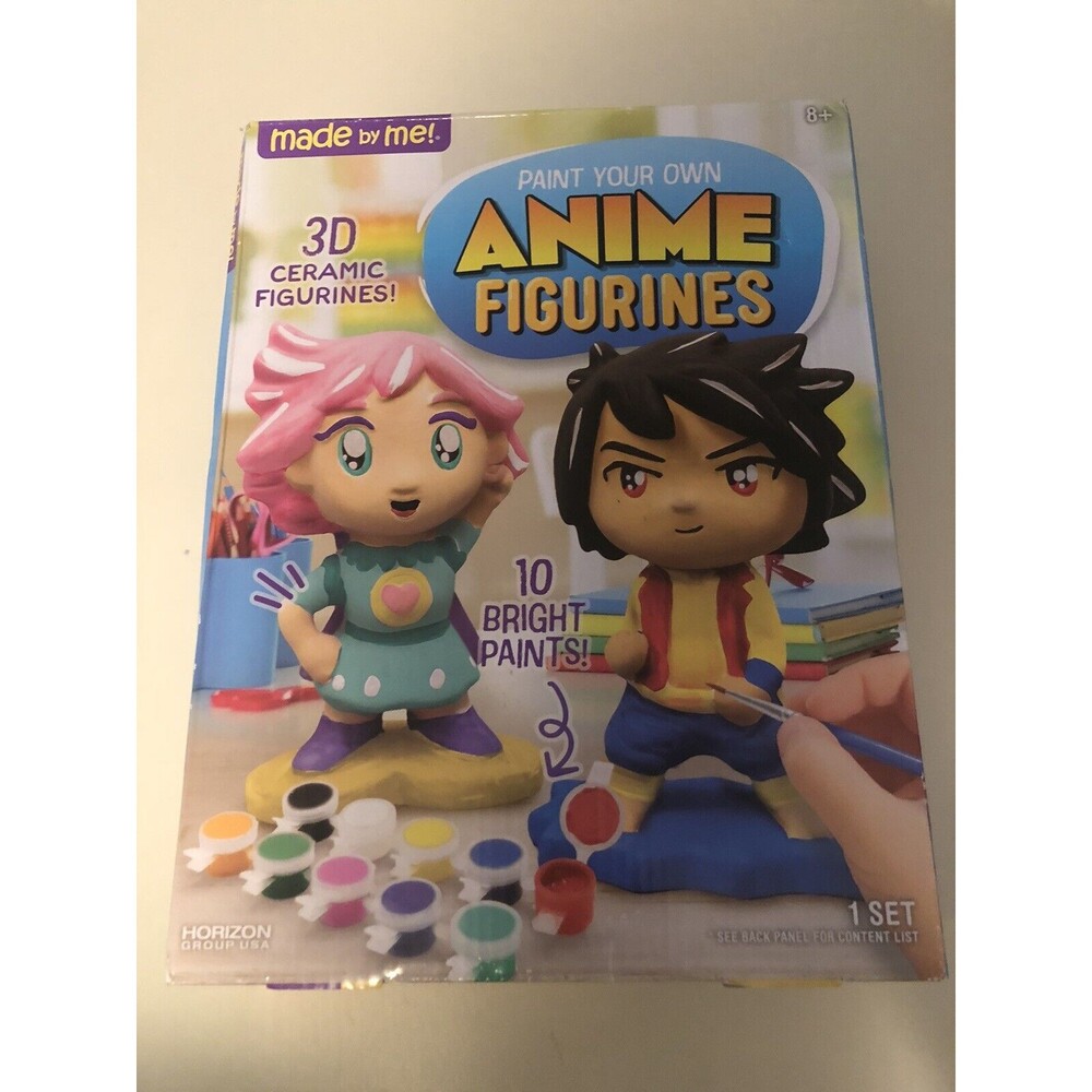 Made By Me Paint Your Own Anime Figurines 3D Ceramic Figures 10 Bright Paints 8+